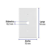 Placa de ABS para atenuador, Standard, blanco, VOLTECK