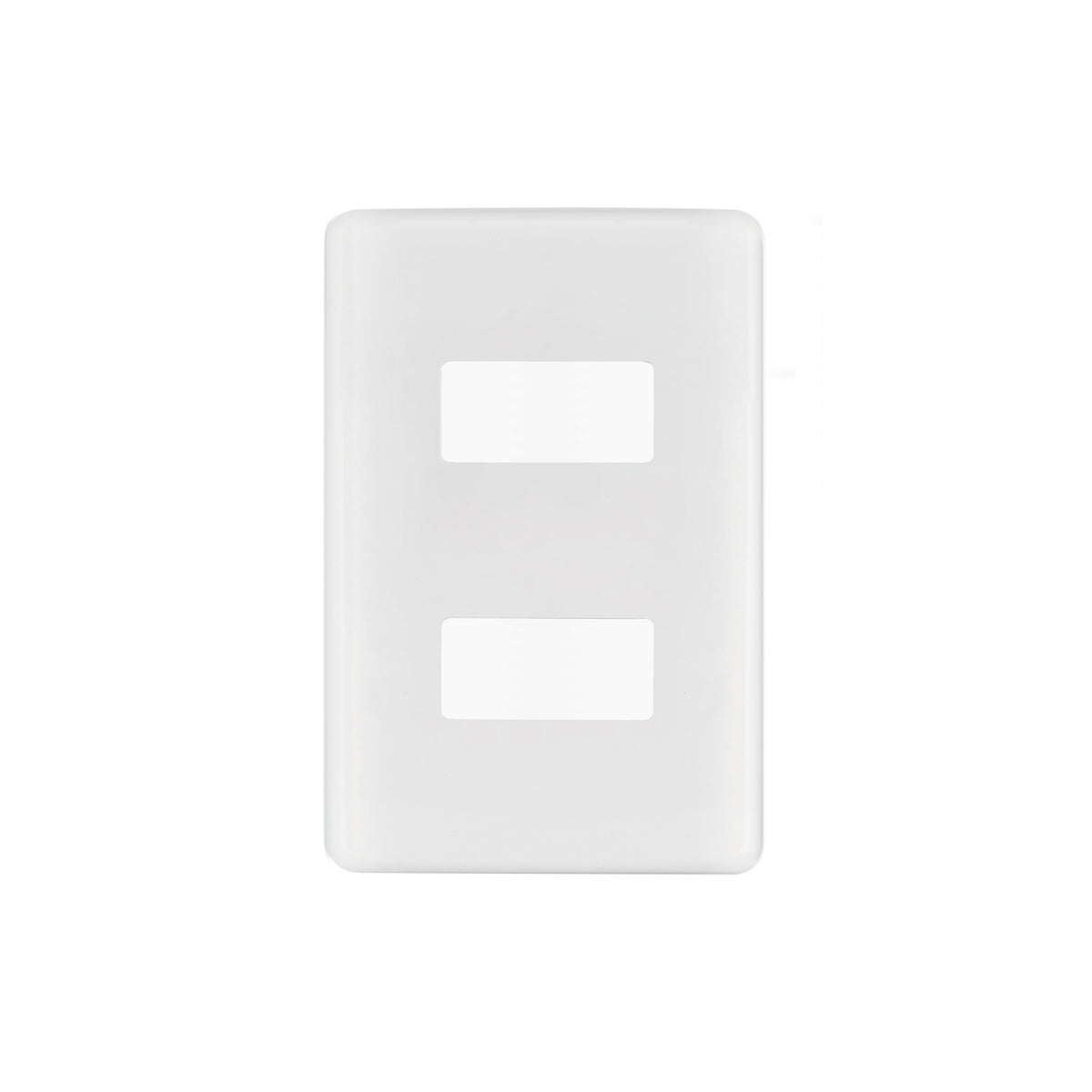 Placa 2 módulos de ABS, blanca, VOLTECK BASIC