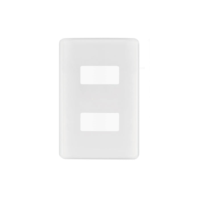 Placa 2 módulos de ABS, blanca, VOLTECK BASIC