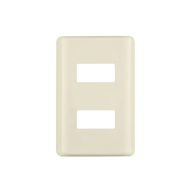 Placa 2 módulos, marfil, línea VOLTECK BASIC