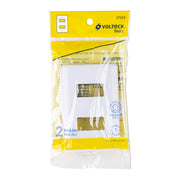Placa 2 módulos de ABS, blanca, VOLTECK BASIC
