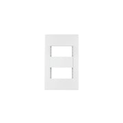 Placa 2 ventanas, 1 módulo, línea Española, color blanco