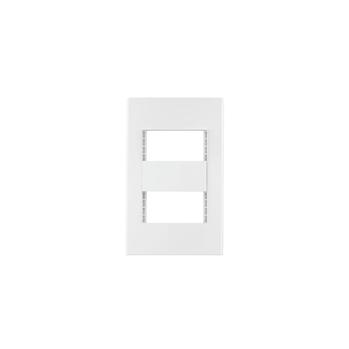 Placa 2 ventanas, 1 módulo, línea Española, color blanco