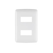 Placa de 2 módulos, blanca, Línea Italiana, VOLTECK