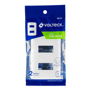 Placa de 2 módulos, blanca, Línea Italiana, VOLTECK