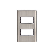 Placa de acero inox con 2 ventanas 1 módulo, línea Lisboa