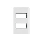 Placa blanca de 2 ventanas 1 módulo, línea Lisboa, VOLTECK