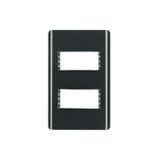 Placa negra de 2 ventanas 1 módulo, línea Lisboa, VOLTECK