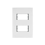 Placa 2 módulos de ABS, línea Oslo, color blanco, VOLTECK