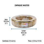Metro de manguera para gas, 1/2' PE-AL-PE en rollo de 25m