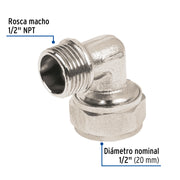 Codo 90° para PEALPE, 1/2', con rosca macho, FOSET