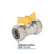 Válvula esfera para PE-AL-PE, 3/4', FOSET