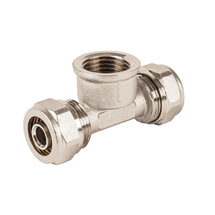 Tee para PEALPE,3/8x1/2x3/8',con rosca hembra central, FOSET