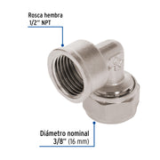 Codo 90° para PEALPE, 3/8', con rosca hembra, FOSET