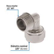 Codo 90° para PEALPE, 3/8', con rosca macho, FOSET