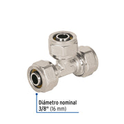 Tee para PEALPE, 3/8', FOSET