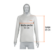 Playera protección solar, manga larga, con gorro, hombre, M