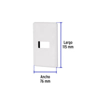 Placa 1 módulo de ABS, blanca, VOLTECK BASIC