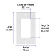 Placa 1 ventana, de policarbonato, línea Classic, VOLTECK