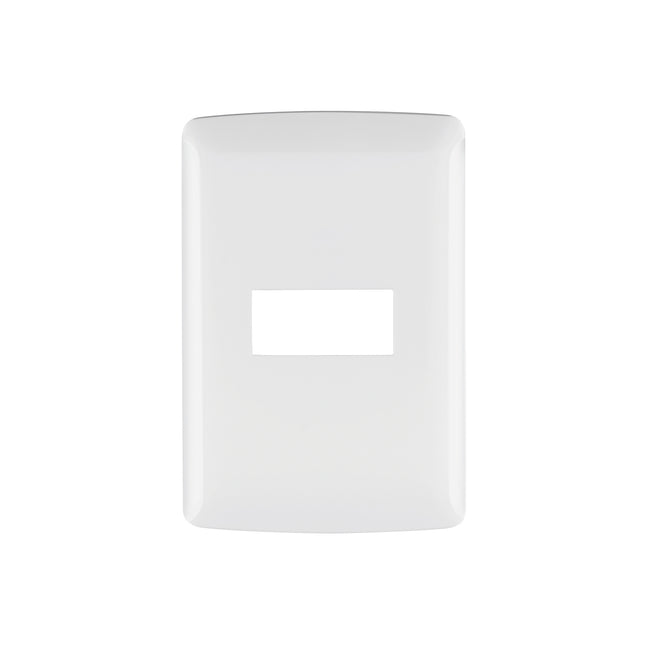 Placa 1 módulo de ABS, línea Italiana, color blanco, VOLTECK