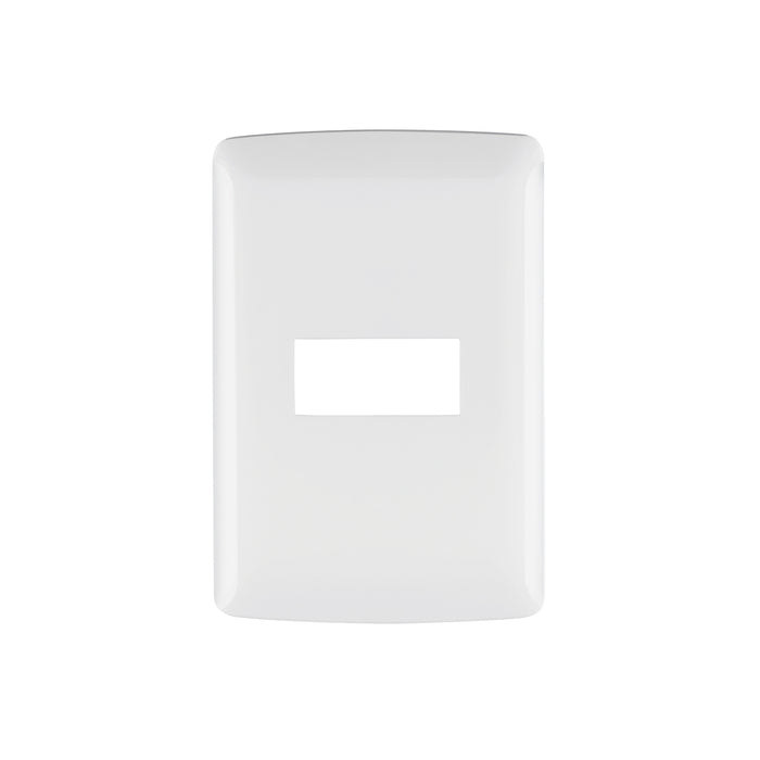 Placa 1 módulo de ABS, línea Italiana, color blanco, VOLTECK