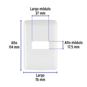 Placa 1 módulo de ABS, línea Italiana, color blanco, VOLTECK