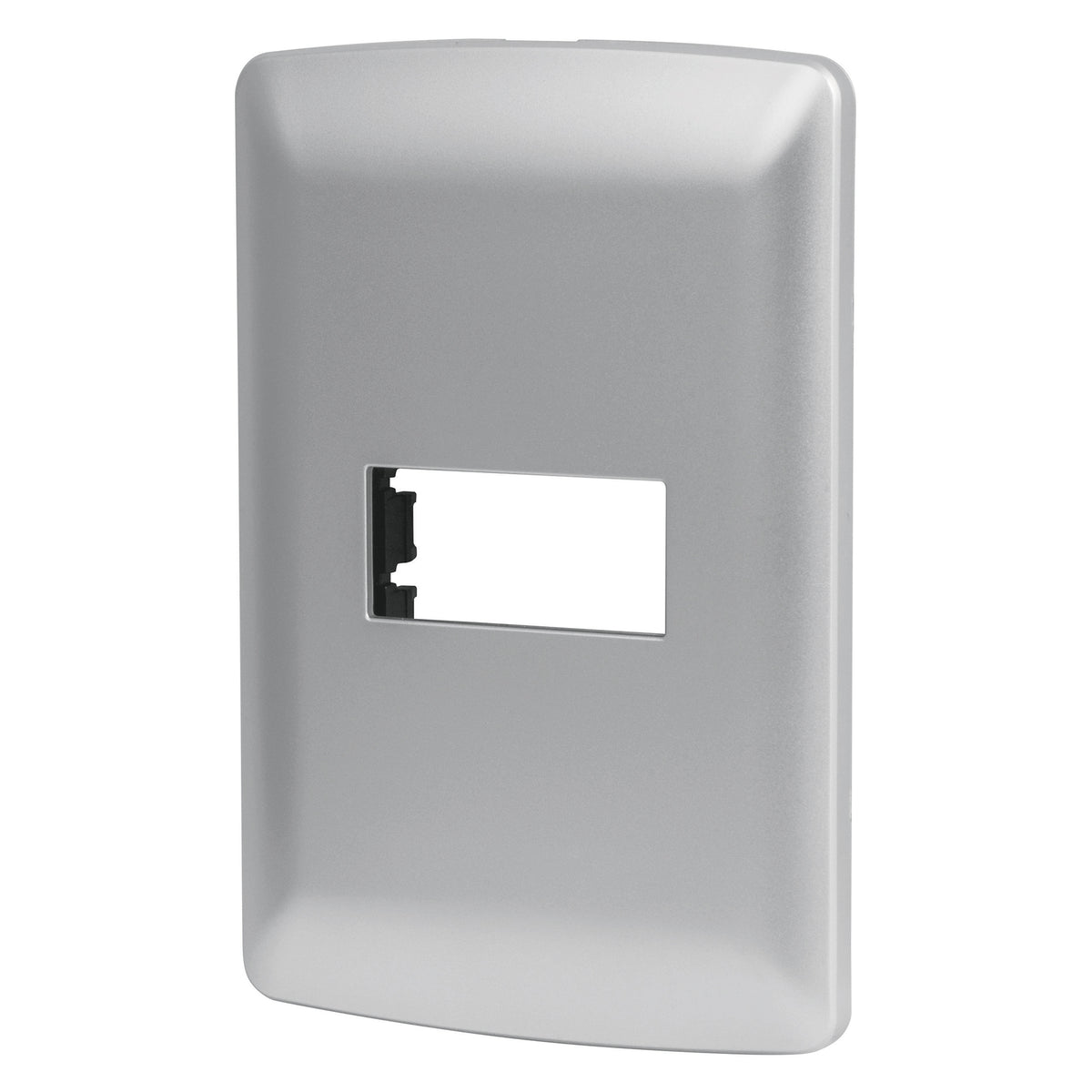 Placa 1 módulo de ABS, línea italiana, color plata, VOLTECK
