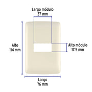 Placa 1 módulo de ABS, línea Italiana, color marfil, VOLTECK