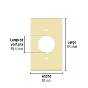 Placa de ABS para contacto redondo, Standard, marfil