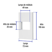 Placa 1 ventana, 1.5 módulos, línea Española, color blanco
