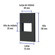 Placa 1 ventana, 1.5 módulos, línea Española, color negro