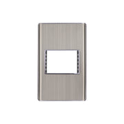Placa de acero inox con 1 ventana 1.5 módulos, línea Lisboa