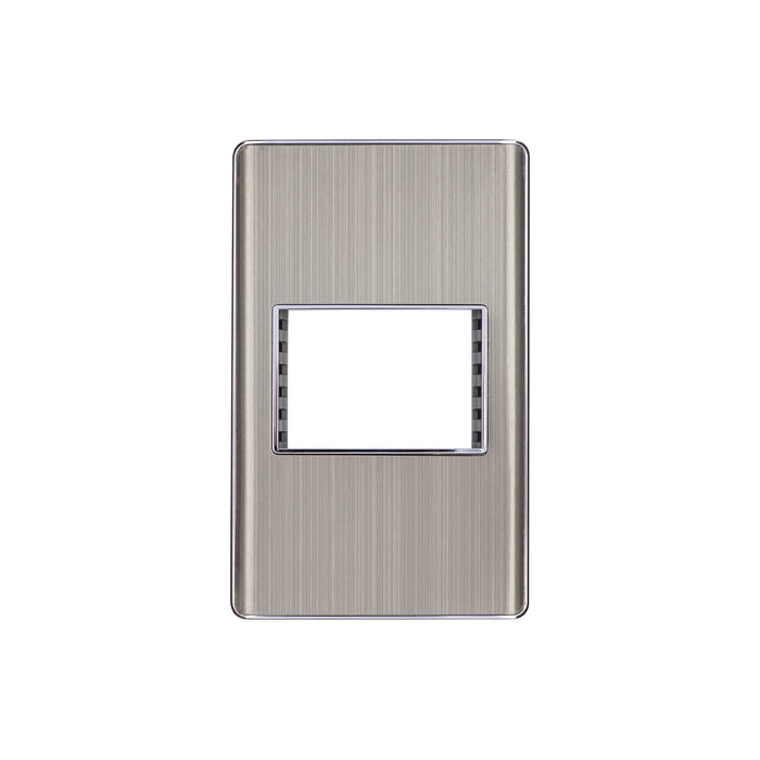 Placa de acero inox con 1 ventana 1.5 módulos, línea Lisboa