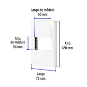 Placa blanca de 1 ventana 1.5 módulos, línea Lisboa, VOLTECK