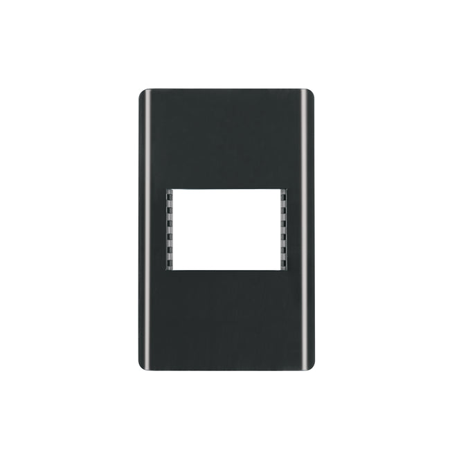 Placa negra de 1 ventana 1.5 módulos, línea Lisboa, VOLTECK