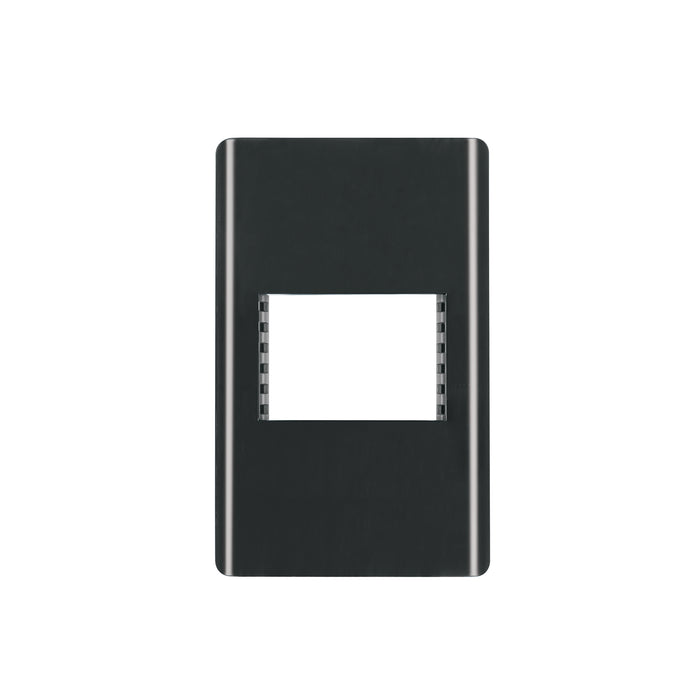 Placa negra de 1 ventana 1.5 módulos, línea Lisboa, VOLTECK