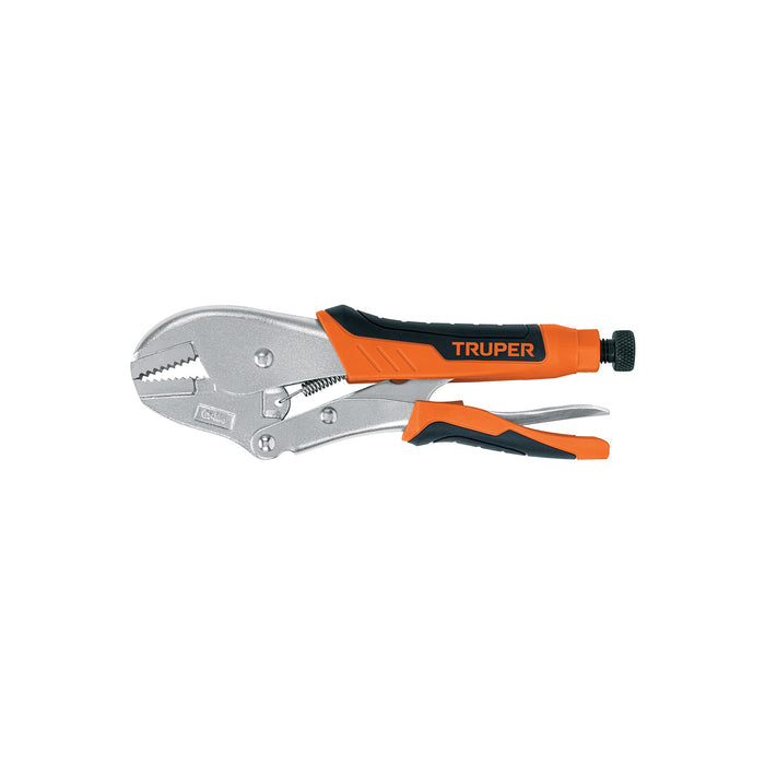 Pinza de presión 10' mordaza recta mango de vinil, TRUPER
