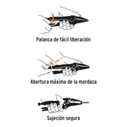 Pinza de presión 9', punta larga, TRUPER