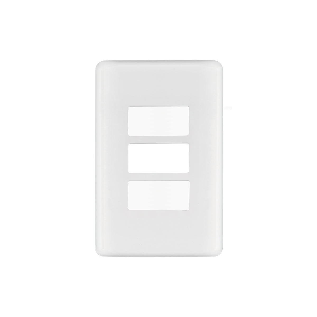 Placa 3 módulos de ABS, blanca, VOLTECK BASIC