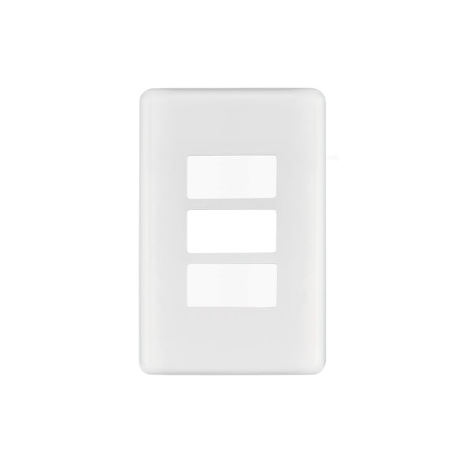 Placa 3 módulos de ABS, blanca, VOLTECK BASIC