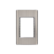 Placa de acero inox con 1 ventana 3 módulos, línea Lisboa