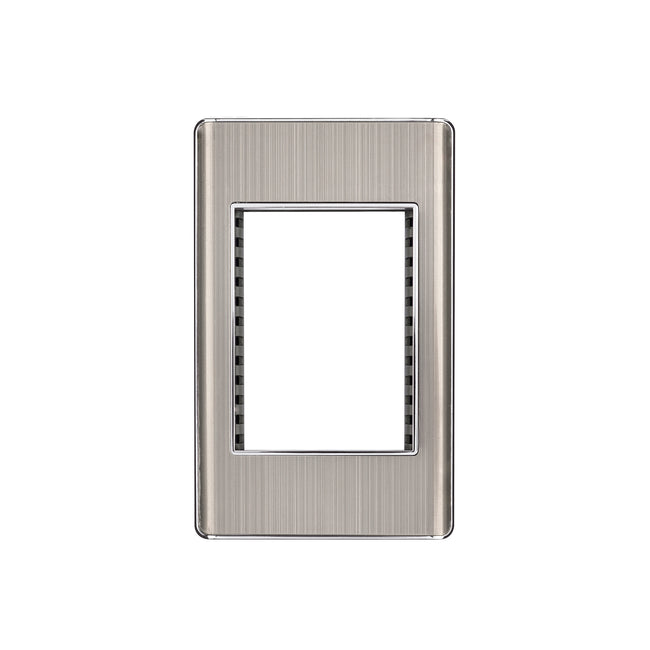 Placa de acero inox con 1 ventana 3 módulos, línea Lisboa