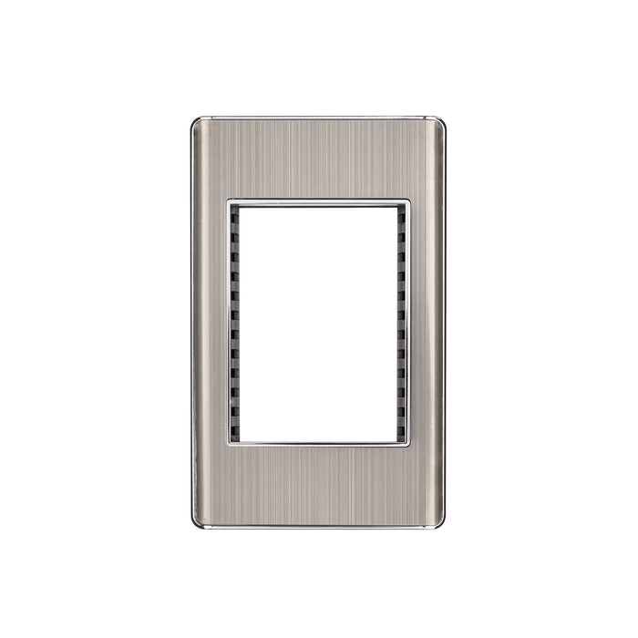 Placa de acero inox con 1 ventana 3 módulos, línea Lisboa