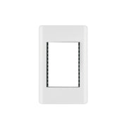 Placa blanca de 1 ventana 3 módulos, línea Lisboa, VOLTECK
