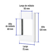 Placa blanca de 1 ventana 3 módulos, línea Lisboa, VOLTECK