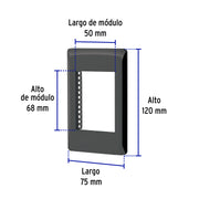 Placa negra de 1 ventana 3 módulos, línea Lisboa, VOLTECK