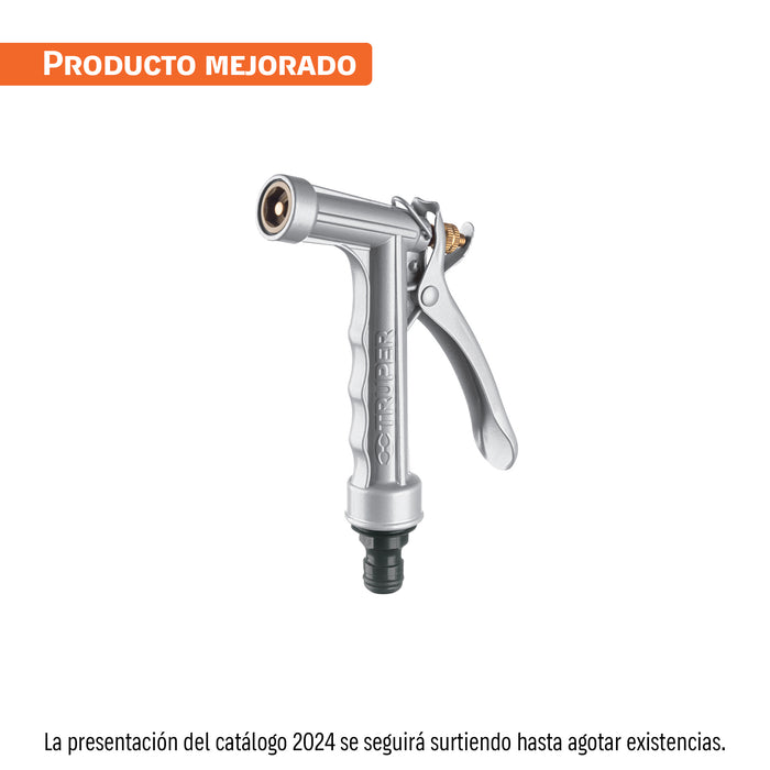 Pistola metálica para riego, 2 funciones, TRUPER