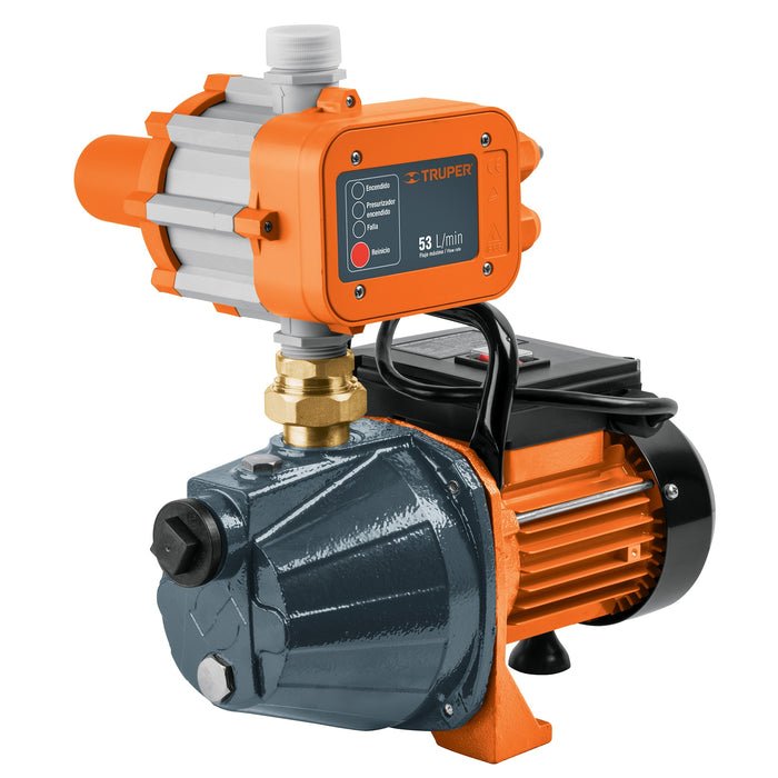 Bomba presurizadora jet hierro 1 HP con control, TRUPER