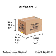 Flexómetro 3 m cinta 13 mm, en display box, PRETUL