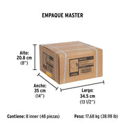 Flexómetro rojo 8 m cinta 25 mm, en tarjeta, PRETUL